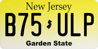 NJ license plate B75ULP