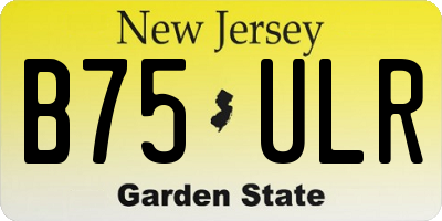 NJ license plate B75ULR