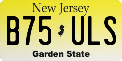 NJ license plate B75ULS
