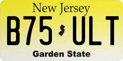 NJ license plate B75ULT