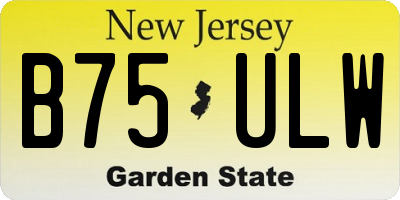 NJ license plate B75ULW