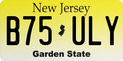 NJ license plate B75ULY