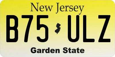 NJ license plate B75ULZ