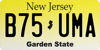 NJ license plate B75UMA