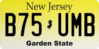 NJ license plate B75UMB