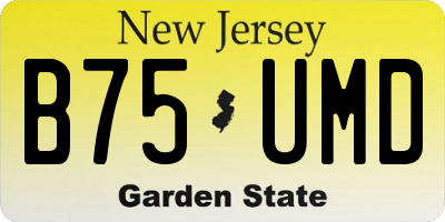 NJ license plate B75UMD