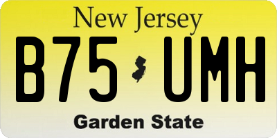 NJ license plate B75UMH