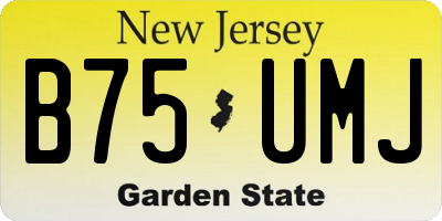 NJ license plate B75UMJ
