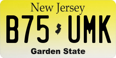 NJ license plate B75UMK