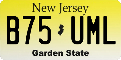 NJ license plate B75UML