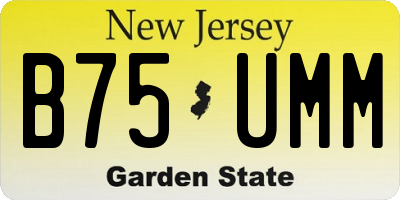 NJ license plate B75UMM