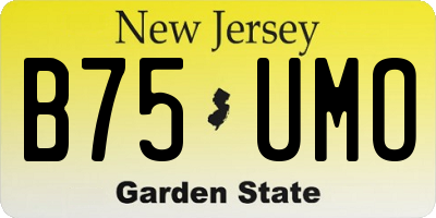 NJ license plate B75UMO