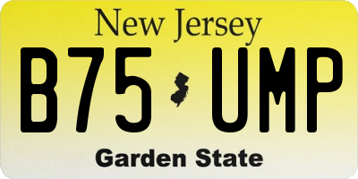 NJ license plate B75UMP