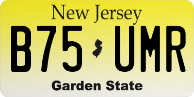 NJ license plate B75UMR