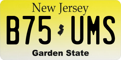 NJ license plate B75UMS