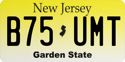 NJ license plate B75UMT