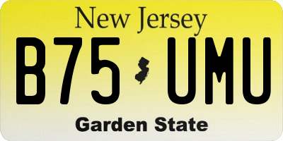 NJ license plate B75UMU