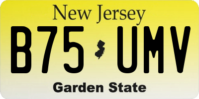 NJ license plate B75UMV