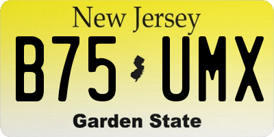 NJ license plate B75UMX