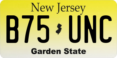 NJ license plate B75UNC