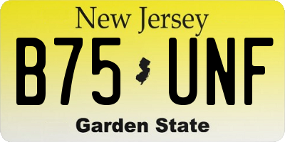 NJ license plate B75UNF