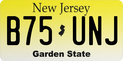 NJ license plate B75UNJ