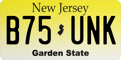 NJ license plate B75UNK