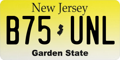 NJ license plate B75UNL