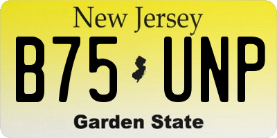 NJ license plate B75UNP