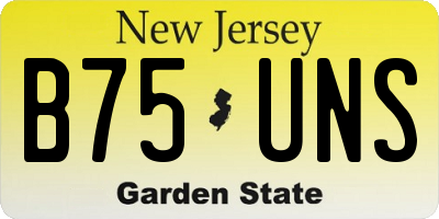 NJ license plate B75UNS