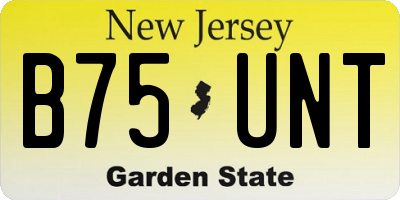 NJ license plate B75UNT