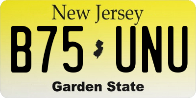 NJ license plate B75UNU