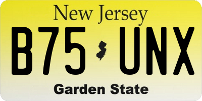 NJ license plate B75UNX