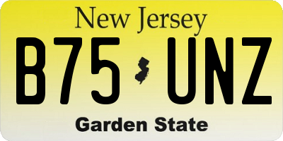 NJ license plate B75UNZ
