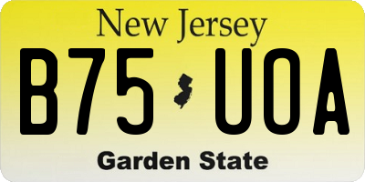 NJ license plate B75UOA