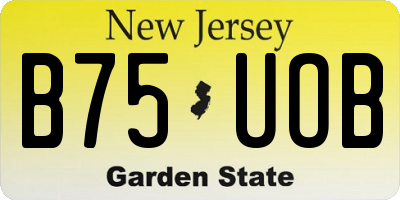 NJ license plate B75UOB