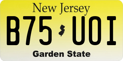 NJ license plate B75UOI