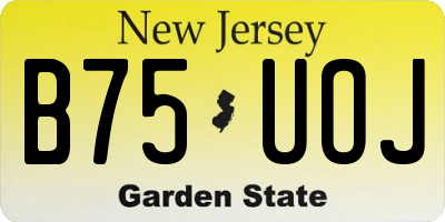 NJ license plate B75UOJ