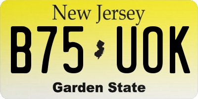 NJ license plate B75UOK