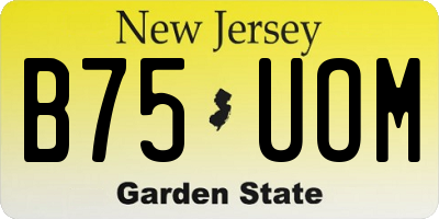 NJ license plate B75UOM