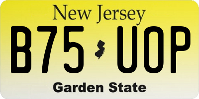 NJ license plate B75UOP