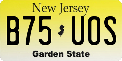 NJ license plate B75UOS