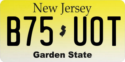 NJ license plate B75UOT