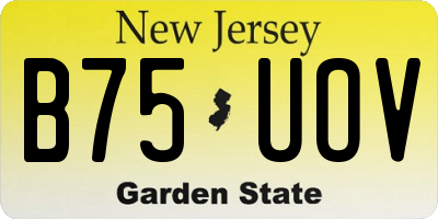 NJ license plate B75UOV