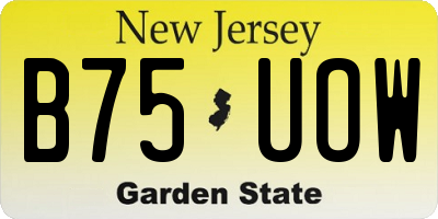 NJ license plate B75UOW