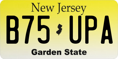 NJ license plate B75UPA