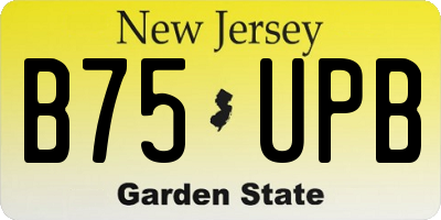 NJ license plate B75UPB