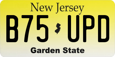 NJ license plate B75UPD