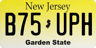 NJ license plate B75UPH