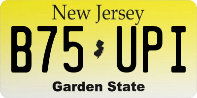 NJ license plate B75UPI